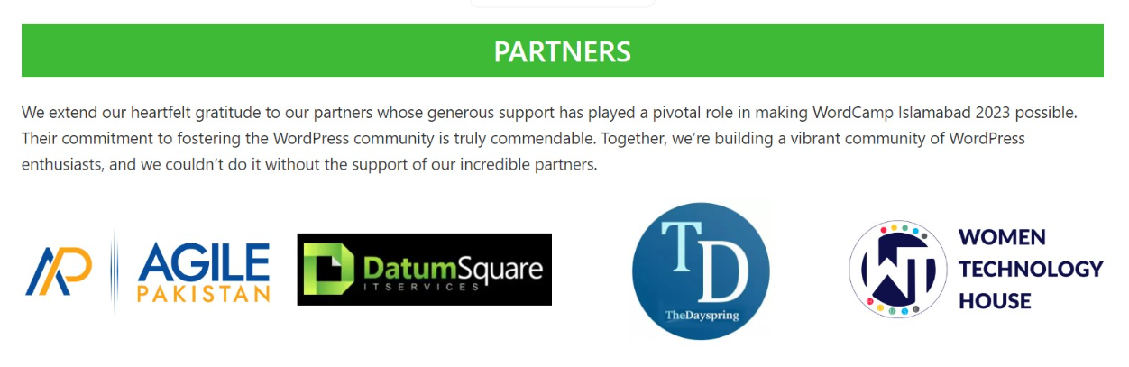 Outreach Partner for WordCamp Islamabad 2023